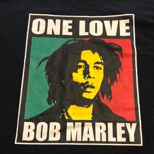Bob Marley One Love Unisex Adult Large Cotton T-Shirt / Black